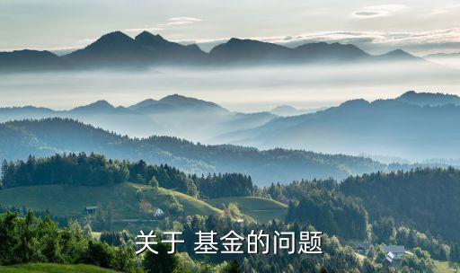 關(guān)于 基金的問題