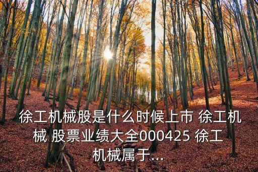  徐工機械股是什么時候上市 徐工機械 股票業(yè)績大全000425 徐工機械屬于...