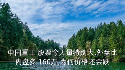 中國重工 股票今天量特別大,外盤比內(nèi)盤多 160萬,為何價格還會跌