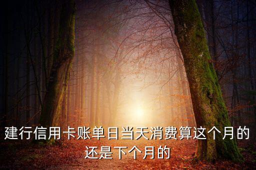 建行信用卡賬單日當天消費算這個月的還是下個月的