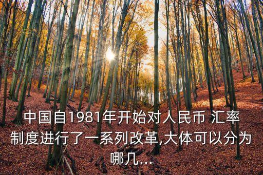 中國自1981年開始對人民幣 匯率制度進(jìn)行了一系列改革,大體可以分為哪幾...
