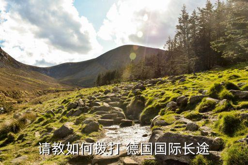 請(qǐng)教如何撥打 德國國際長途