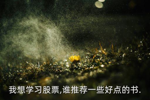 我想學(xué)習(xí)股票,誰(shuí)推薦一些好點(diǎn)的書(shū).