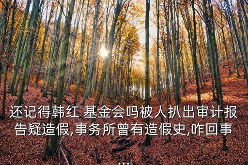 還記得韓紅 基金會嗎被人扒出審計(jì)報(bào)告疑造假,事務(wù)所曾有造假史,咋回事...