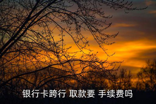 銀行卡跨行 取款要 手續(xù)費(fèi)嗎