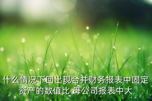 什么情況下回出現(xiàn)合并財(cái)務(wù)報(bào)表中固定資產(chǎn)的數(shù)值比 母公司報(bào)表中大