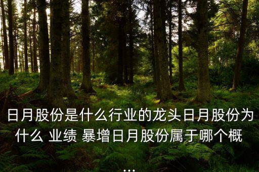 日月股份是什么行業(yè)的龍頭日月股份為什么 業(yè)績(jī) 暴增日月股份屬于哪個(gè)概...