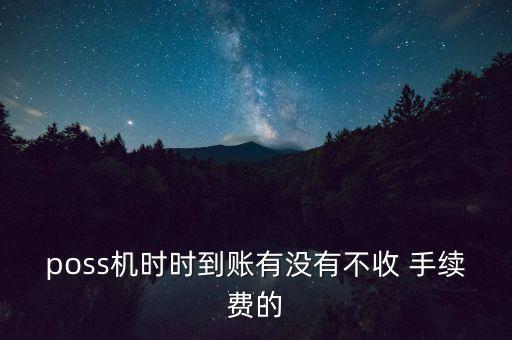 poss機(jī)時(shí)時(shí)到賬有沒(méi)有不收 手續(xù)費(fèi)的