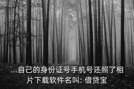 ...自己的身份證號手機(jī)號還照了相片下載軟件名叫: 借貸寶