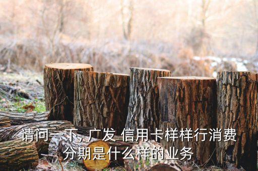 請問一下, 廣發(fā) 信用卡樣樣行消費(fèi)分期是什么樣的業(yè)務(wù)