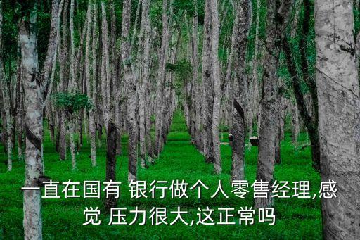 一直在國(guó)有 銀行做個(gè)人零售經(jīng)理,感覺 壓力很大,這正常嗎