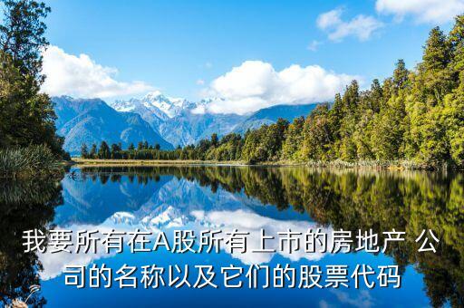 我要所有在A股所有上市的房地產(chǎn) 公司的名稱以及它們的股票代碼