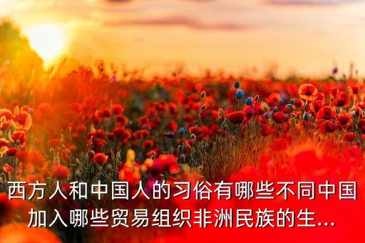 西方人和中國人的習俗有哪些不同中國加入哪些貿(mào)易組織非洲民族的生...