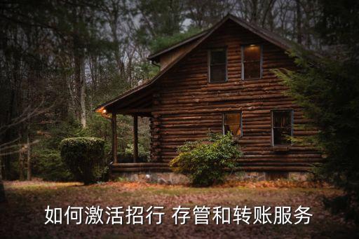 如何激活招行 存管和轉(zhuǎn)賬服務