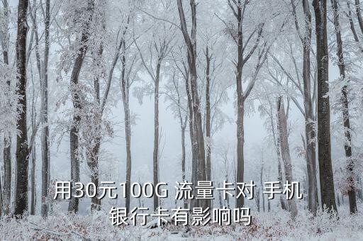 用30元100G 流量卡對(duì) 手機(jī) 銀行卡有影響嗎