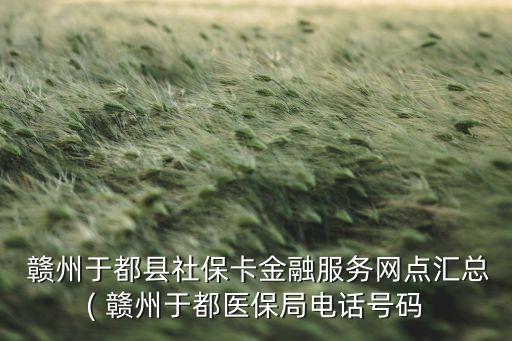  贛州于都縣社保卡金融服務(wù)網(wǎng)點(diǎn)匯總( 贛州于都醫(yī)保局電話號碼