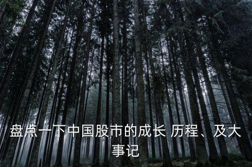 盤點(diǎn)一下中國股市的成長 歷程、及大事記
