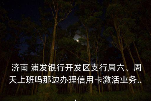  濟(jì)南 浦發(fā)銀行開(kāi)發(fā)區(qū)支行周六、周天上班嗎那邊辦理信用卡激活業(yè)務(wù)...