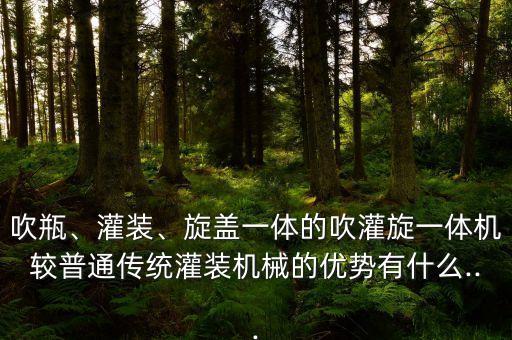吹瓶、灌裝、旋蓋一體的吹灌旋一體機(jī)較普通傳統(tǒng)灌裝機(jī)械的優(yōu)勢(shì)有什么...