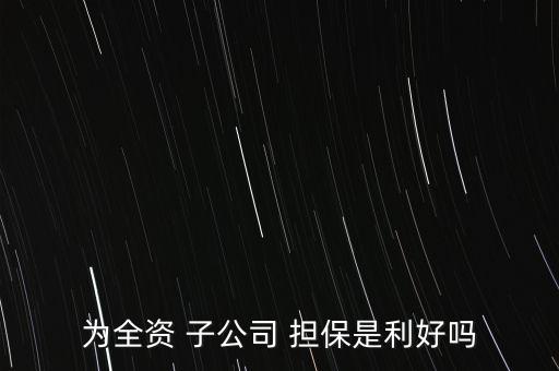 為全資 子公司 擔保是利好嗎