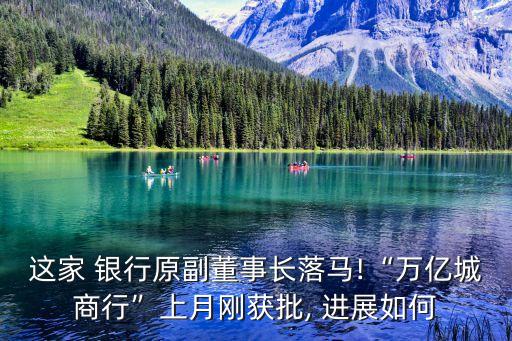 這家 銀行原副董事長(zhǎng)落馬!“萬億城商行”上月剛獲批, 進(jìn)展如何