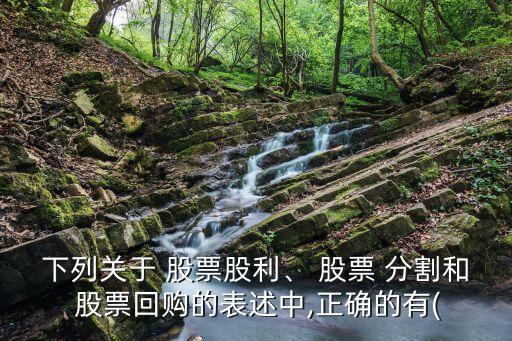 下列關(guān)于 股票股利、 股票 分割和 股票回購(gòu)的表述中,正確的有(