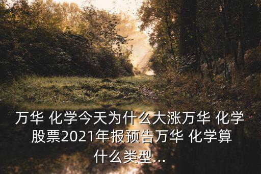 萬華 化學(xué)今天為什么大漲萬華 化學(xué) 股票2021年報預(yù)告萬華 化學(xué)算什么類型...