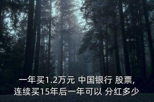 一年買1.2萬(wàn)元 中國(guó)銀行 股票,連續(xù)買15年后一年可以 分紅多少