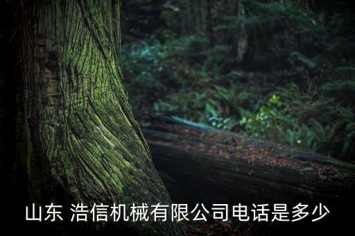 山東 浩信機械有限公司電話是多少