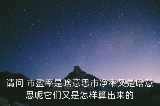請(qǐng)問 市盈率是啥意思市凈率又是啥意思呢它們又是怎樣算出來的