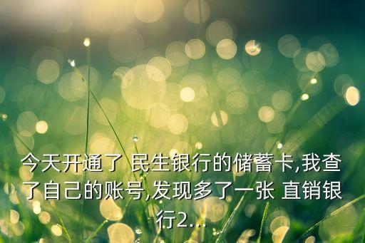 今天開(kāi)通了 民生銀行的儲(chǔ)蓄卡,我查了自己的賬號(hào),發(fā)現(xiàn)多了一張 直銷(xiāo)銀行2...