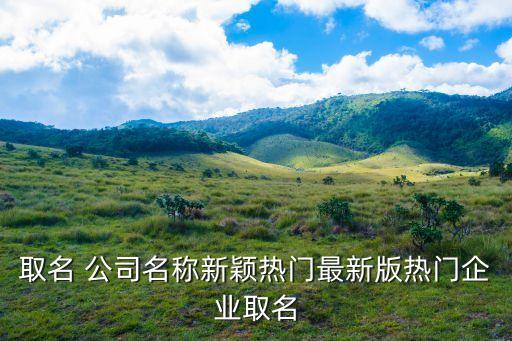 取名 公司名稱(chēng)新穎熱門(mén)最新版熱門(mén)企業(yè)取名