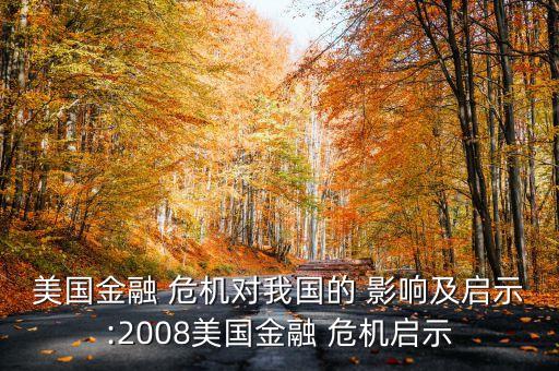 美國(guó)金融 危機(jī)對(duì)我國(guó)的 影響及啟示:2008美國(guó)金融 危機(jī)啟示