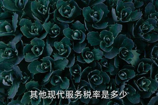 其他現(xiàn)代服務(wù)稅率是多少