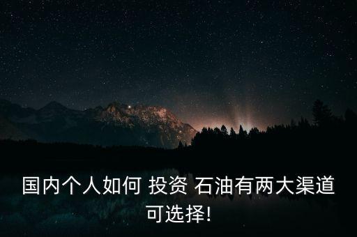 國內(nèi)個人如何 投資 石油有兩大渠道可選擇!