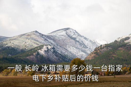 一般 長嶺 冰箱需要多少錢一臺指家電下鄉(xiāng)補貼后的價錢