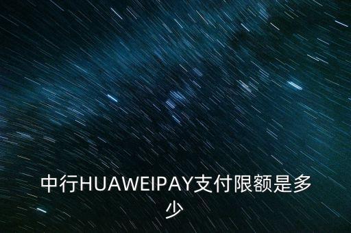 中行HUAWEIPAY支付限額是多少