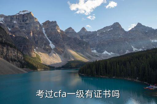考過cfa一級(jí)有證書嗎
