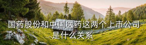  國藥股份和中國醫(yī)藥這兩個上市公司是什么關(guān)系