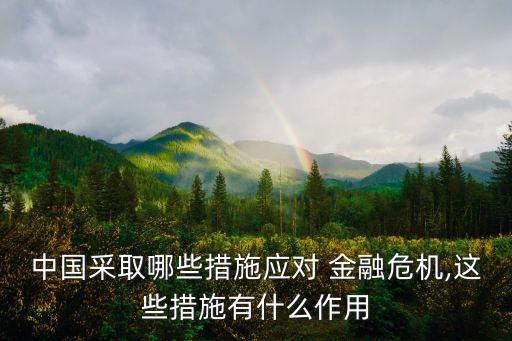 中國采取哪些措施應(yīng)對 金融危機(jī),這些措施有什么作用