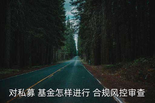 對私募 基金怎樣進(jìn)行 合規(guī)風(fēng)控審查
