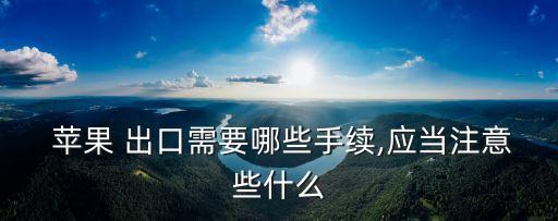  蘋果 出口需要哪些手續(xù),應(yīng)當注意些什么