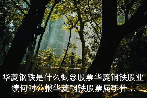 華菱鋼鐵是什么概念股票華菱鋼鐵股業(yè)績何時公報華菱鋼鐵股票屬于什...