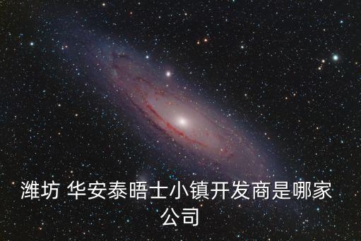 濰坊 華安泰晤士小鎮(zhèn)開(kāi)發(fā)商是哪家 公司
