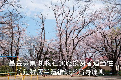  基金募集 機構(gòu)在實施投資者適當性的過程應(yīng)當遵循哪些指導(dǎo)原則