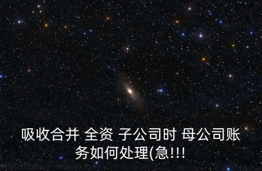 吸收合并 全資 子公司時 母公司賬務(wù)如何處理(急!!!