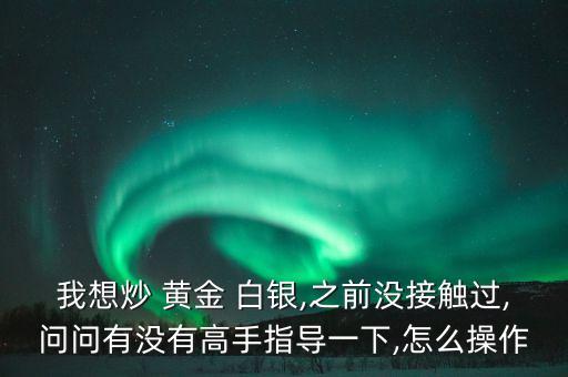 我想炒 黃金 白銀,之前沒接觸過,問問有沒有高手指導一下,怎么操作