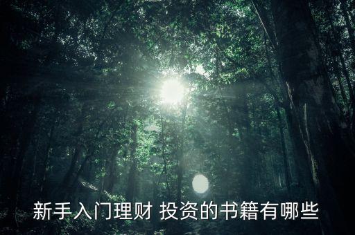 新手入門理財(cái) 投資的書(shū)籍有哪些