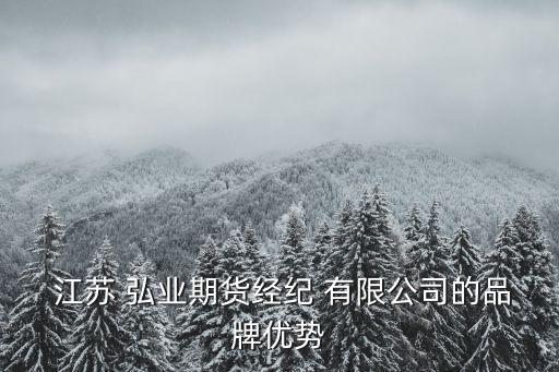  江蘇 弘業(yè)期貨經紀 有限公司的品牌優(yōu)勢