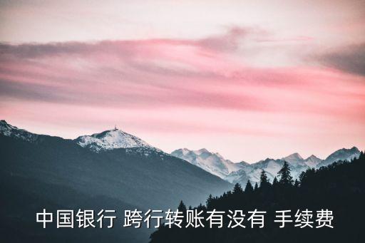  中國銀行 跨行轉賬有沒有 手續(xù)費